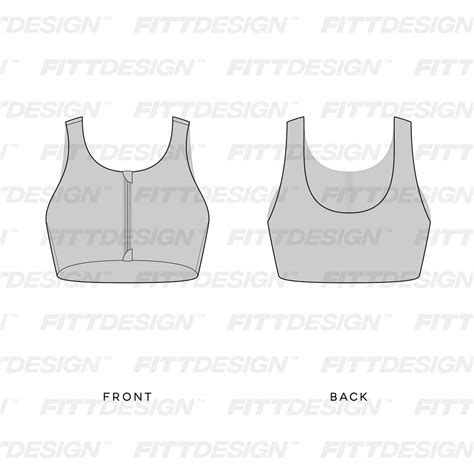 Ladies High Impact Zip Up Sports Bra Techpacktemplate Fittdesign