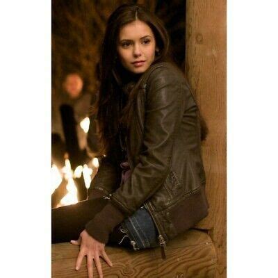 Elena Gilbert Aritzia Mackage Jerry Lambskin Beige Biker Leather Jacket