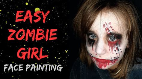 Easy Zombie face painting/Halloween face painting ideas - YouTube