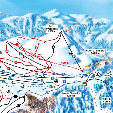 Mappa Impianti E Cartina Delle Piste Skirama Piani Di Bobbio Valtorta