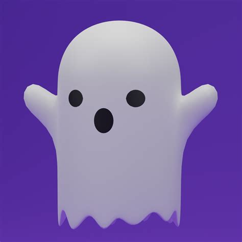 3d Cartoon Cute Ghost Model Turbosquid 1829302