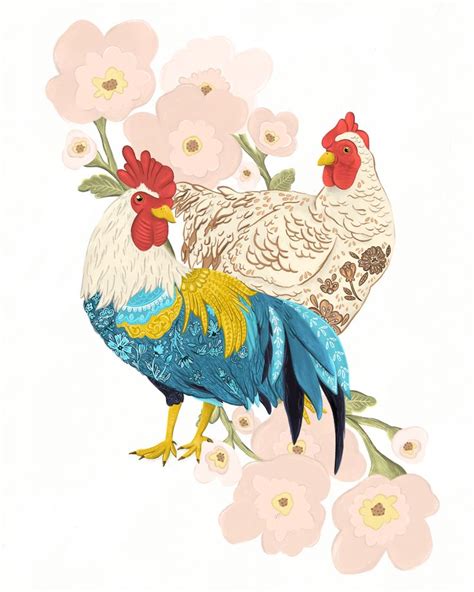 @Behance project: “a rooster & a hen” https://www.behance.net/gallery ...