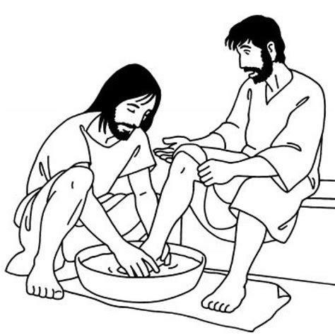 Bible Coloring Pages Jesus Washes Disciples Feet 400 309 Homemade