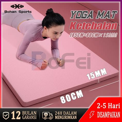 Jual Bofei Matras Olahraga Yoga Mat 15mm Ketebalan Lebar Nbr Ketahanan