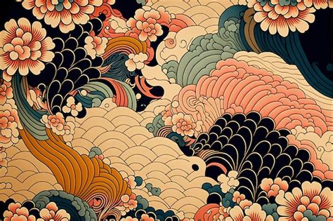 Diseño de ilustración de patrón japonés Foto Premium