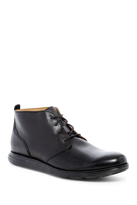 Cole Haan Leather Original Grand Chukka Boot In Black Black Black For