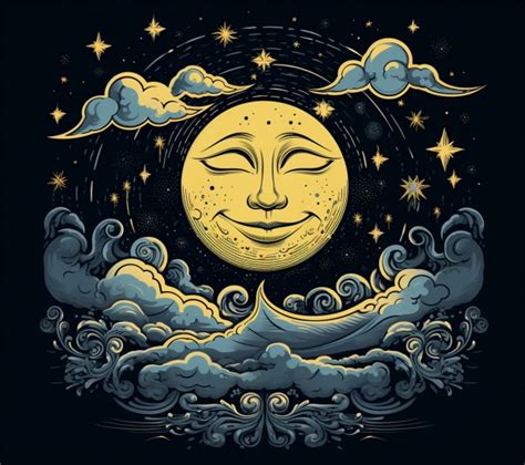 Retro Fantasy Moon Face Art Free Stock Photo - Public Domain Pictures