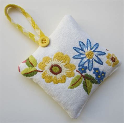 Vintage Flower Embroidered Lavender Bag Folksy