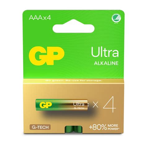 Confezione 4 Batterie GP Ultra Alcaline Ministilo AAA 24AU LR03