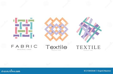 Fabric Logo Design Set Fashion Designer Badges Flat Vector