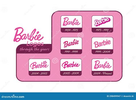 Set Of Barbie Logos On White Background Vector Illustration Barbie Is