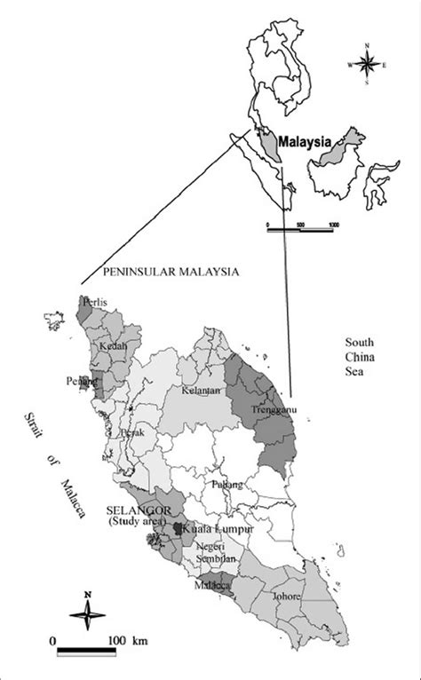 Geographic Location Of The State Of Selangor Peninsular Malaysia