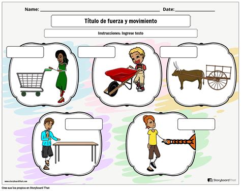 Hojas De Trabajo De Fuerza Y Movimiento Dinámica De Masas Para Niños