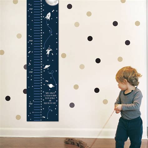 Children Growth Chart, Baby Growth Chart, Kids Height Chart, Space Themed Growth Chart,wall ...