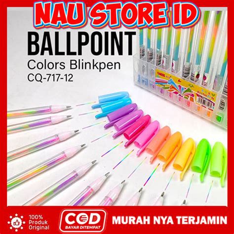 Bulpen Tinta Rainbow Isi 12 Pcs 12pcs Pulpen Gel Rainbow Ballpoint