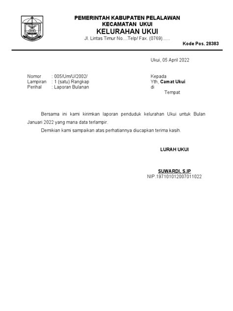 laporan  surat keterangan ukui
