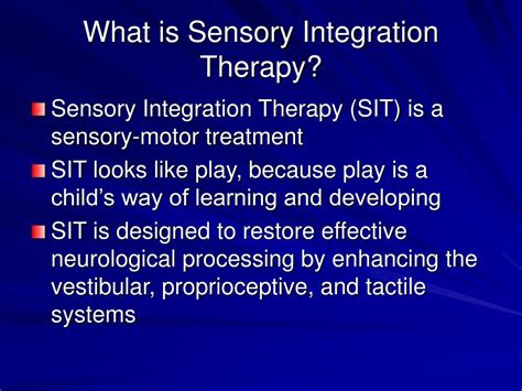 Ppt Sensory Integration Therapy For Children With Autism Powerpoint