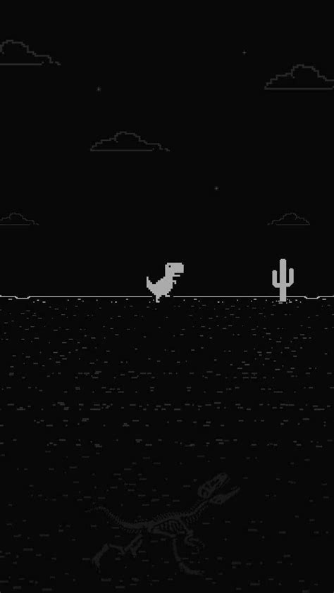 Download "Dark Mode Gaming: Dinosaur Adventure No Internet Game" Wallpaper | Wallpapers.com