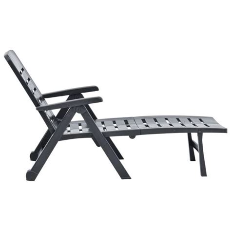 Zerodis Chaise Longue Pliable Plastique Anthracite AB48756 RE388