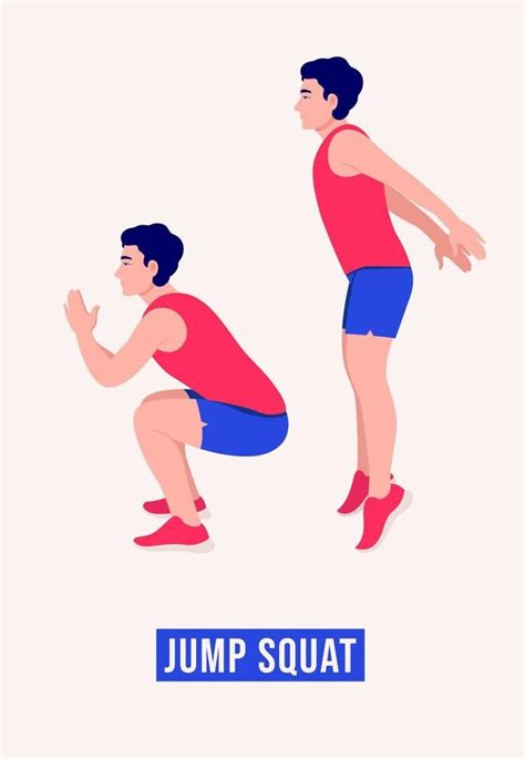 Jump Squat Exercise Men Workout Fitness Aerobic And Exercises