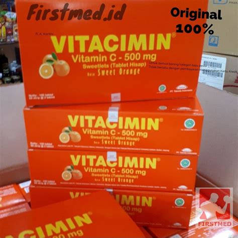 Jual Exp Vitacimin Box Isi Tablet Strip Sweetless Rasa