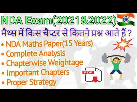 NDA Maths Chapter Wise Questions Weightage NDA Maths Syllabus Tips