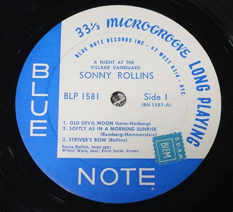 Us Blue Note Blp A Night At The Village Vanguard Sonny Rollins