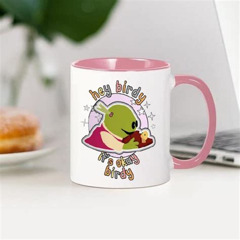 Hey Birdy Its Okay Birdy Mug Whos That Wonderful Girl Mona Nanalan Ceramic Mug Nanalan