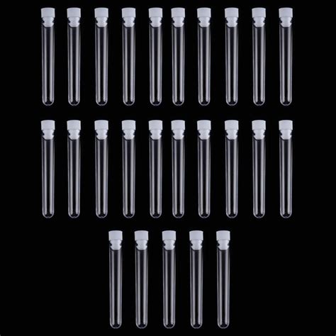 25Pcs Set 15x100mm Clear Vials Lab Test Tube Plast Grandado