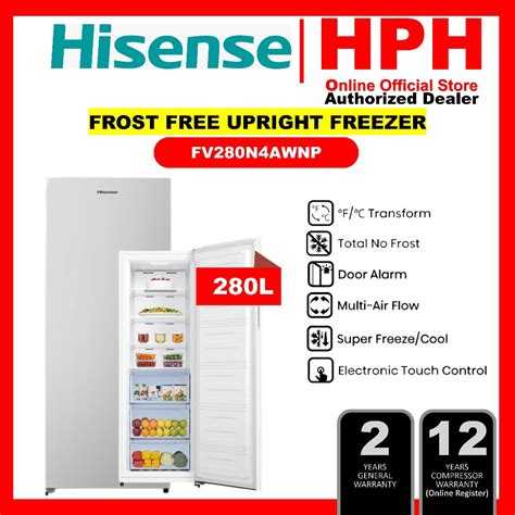 Hisense 180L 280L Frost Free Upright Freezer FV188N4AWN FV280N4AWNP