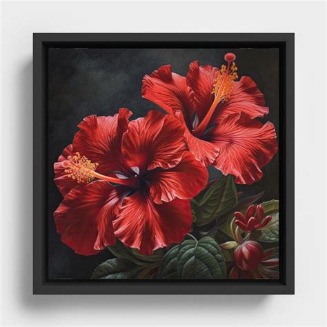 Shop Red Hibiscus Framed Canvas By Vanoverdesigns On Society6 In 2024