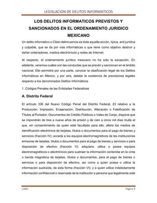 Legislacion De Los Delitos Informaticos PDF