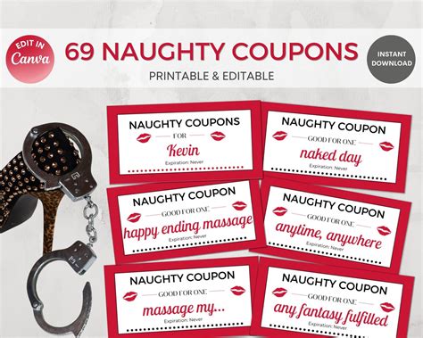 Naughty Coupons Printable Naughty Ts For Him Sexy Etsy