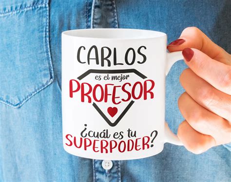 Taza Personalizada Profesor Superpoder Regalo Original