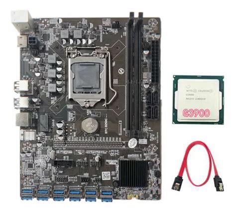 Placa Base Minera B250c Btc Con Cable Cpu G3900 12 X Pcie T Meses