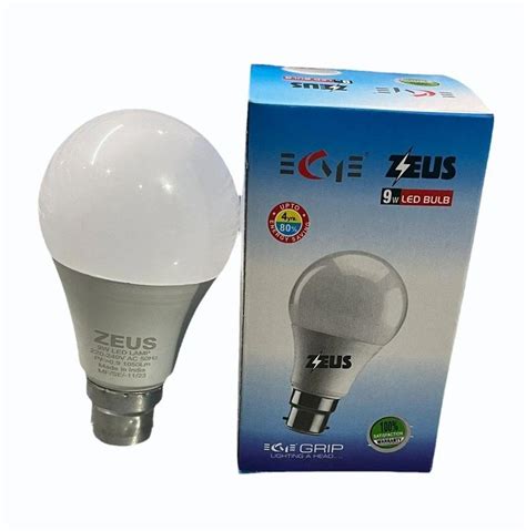 B22 9w Zeus Led Bulb 6500k Cool White At Rs 48piece In Saharanpur Id 2853067216788