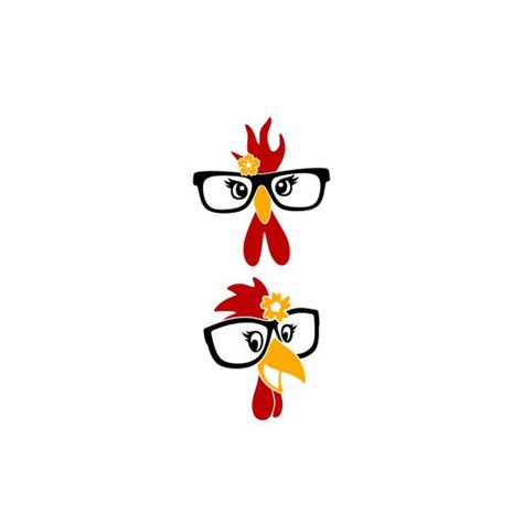 Glasses Chicken Face Cuttable Design Svg Png Dxf And Eps Designs Etsy