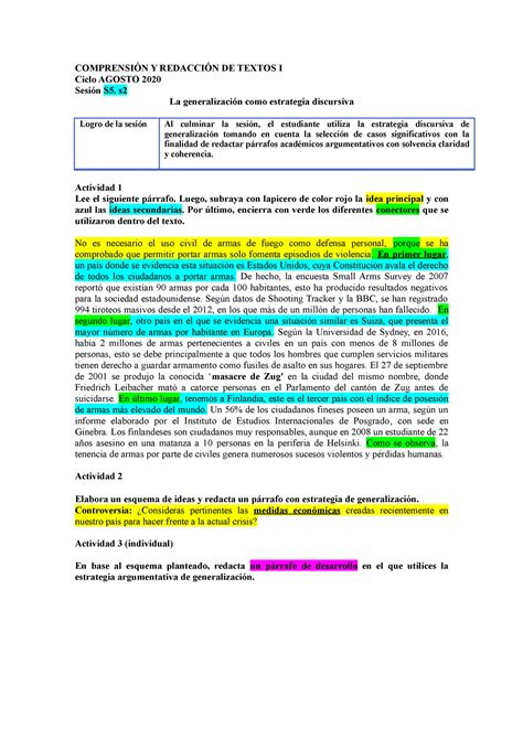 Comprensión Y Redacción De Textos I ComprensiÓn Y RedacciÓn De Textos