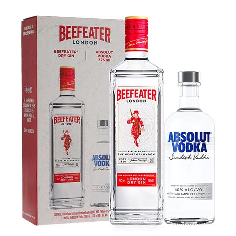 Ginebra Beefeater London Dry 700ml Absolut Vodka 375ml Consuvino