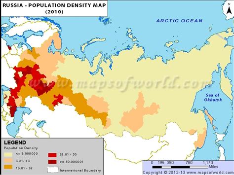 Russia Population Density Map