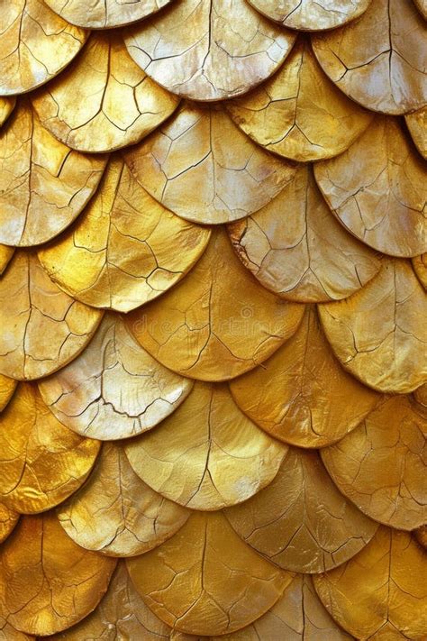 Gold Dragon Scale Pattern Close Up Luxury Background Texture For