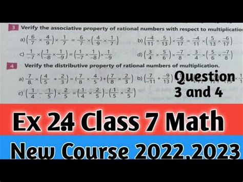 Exercise 2 4 Class 7 Math Question 3 And 4 Kpk Textbook New Course 2022