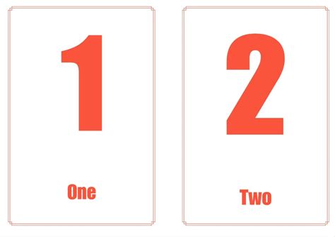 Number Flashcards, Number 1-50, Counting Flashcards, Preschool ...