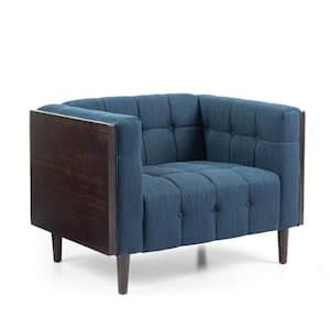 Noble House Correia Wheat Fabric Upholstered Club Chair With Ottoman