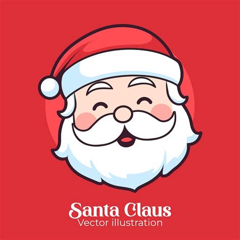 Premium Vector Isolated Cute Santa Claus Head Cartoon Style Happy