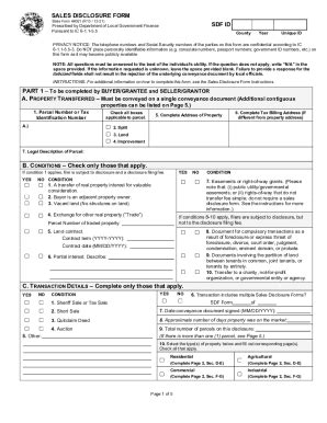 Fillable Online SALES DISCLOSURE FORM State Form 46021 R12 1 21 SDF