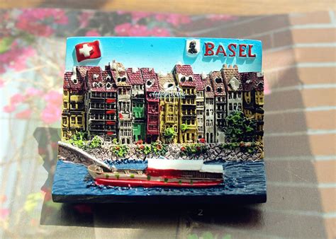 Basel City On The River Rhine Switzerland Tourist Travel Souvenir 3d Fridge Magnet Craft T