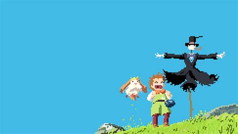 HD wallpaper: Howls Moving Castle Studio Ghibli pixels pixel art | Wallpaper Flare