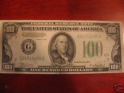 1934 $100 DOLLAR BILL OLD PAPER MONEY US CURRENCY | #71639258