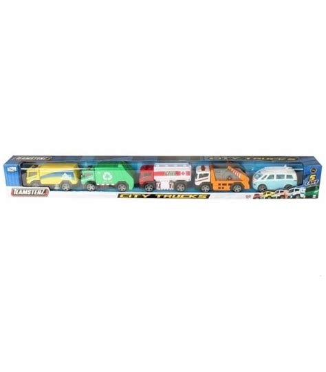 Pack 5 Vehiculos Metal Teamsterz Servicios Juguetes Panre